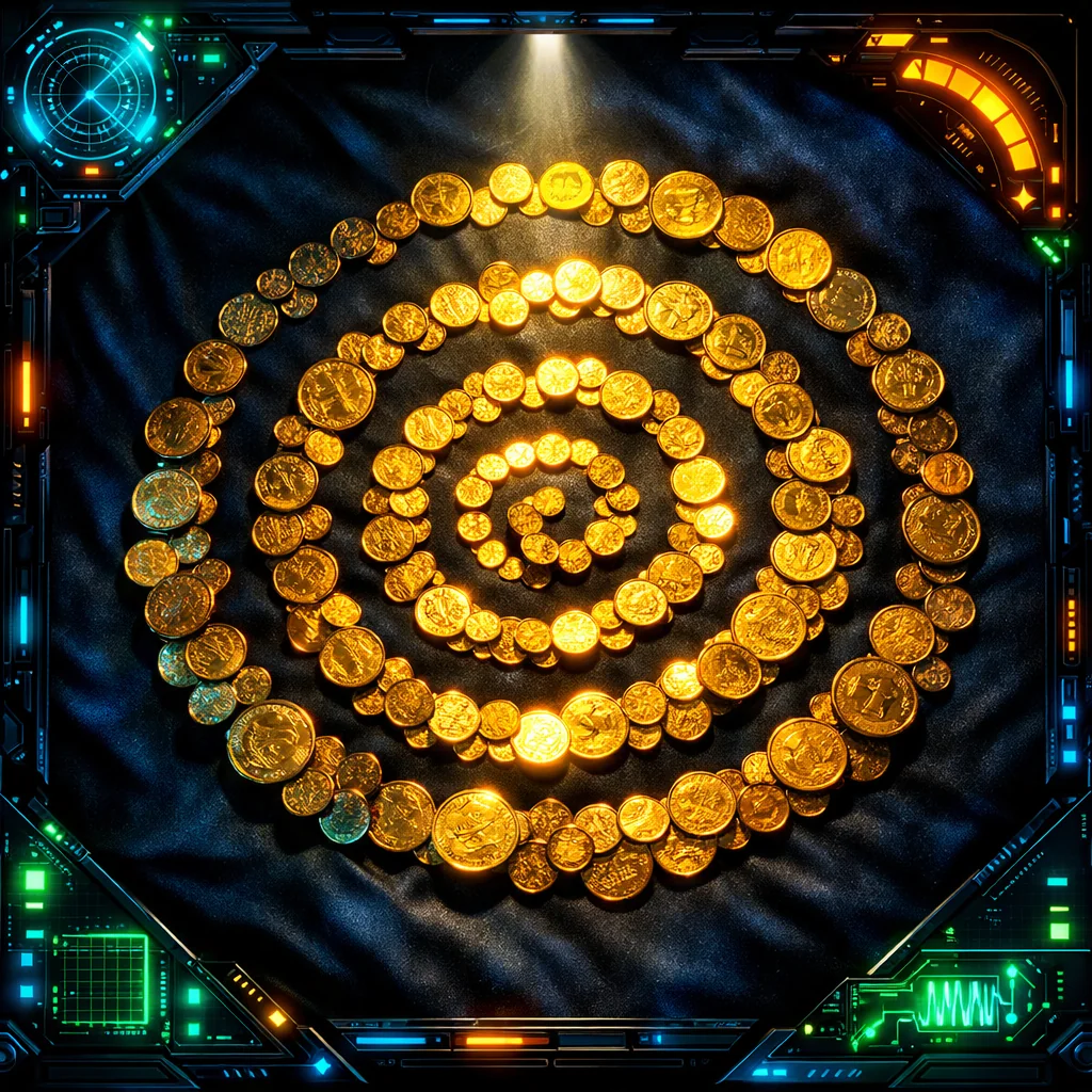 Gouden munten die in een cascade naar beneden vallen